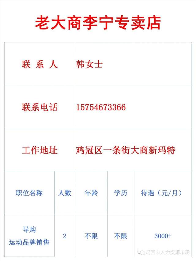 鸡西最新急招工信息汇总大全